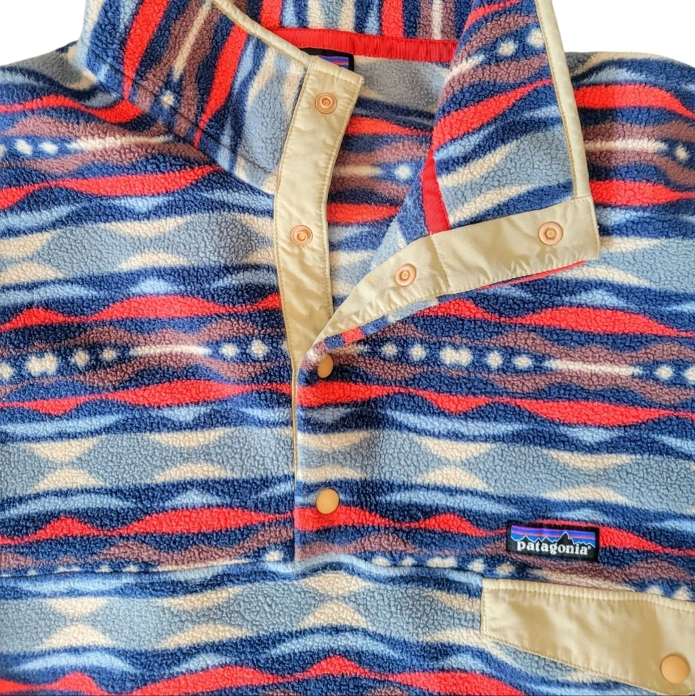 Patagonia // M's Lightweight Synchilla Snap-T Fleece Pullover / L / Sumac Red - Picture 5 of 9